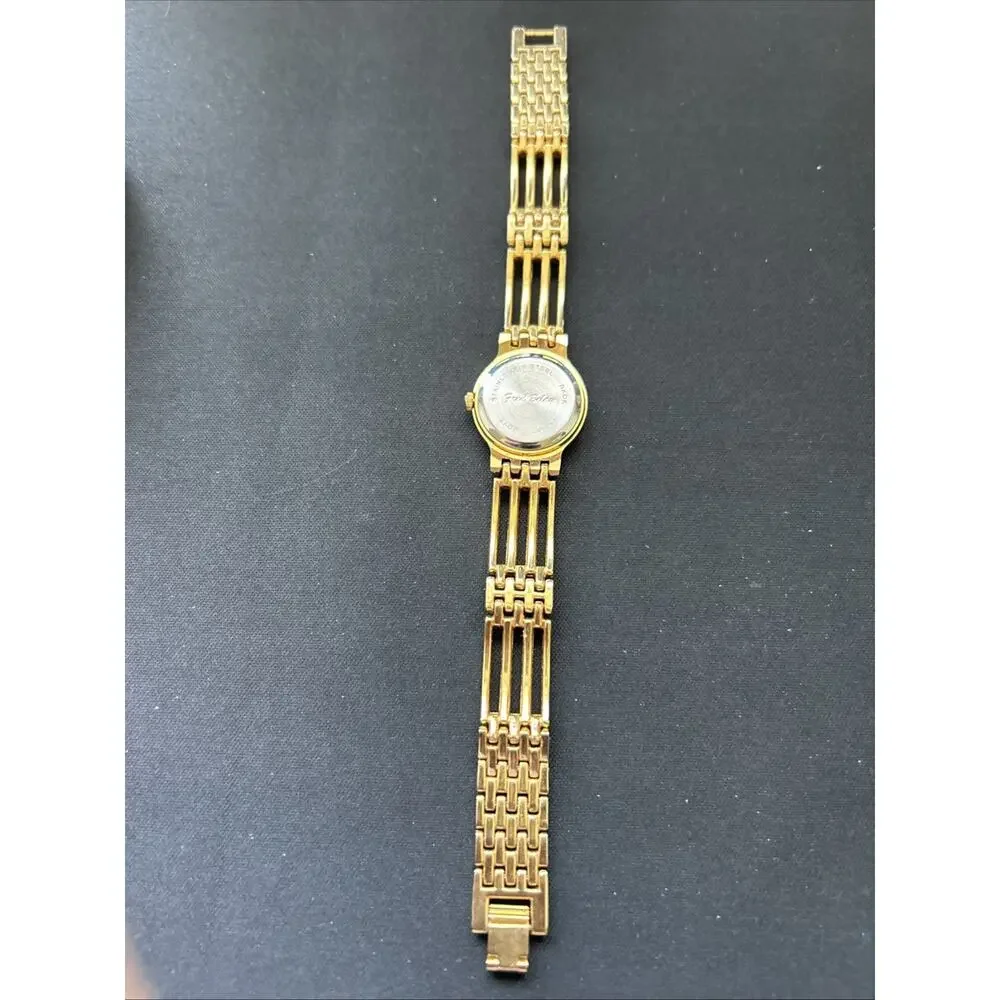 Fred Belay Gold Tone Silver Bezel Women’s Quartz Watch